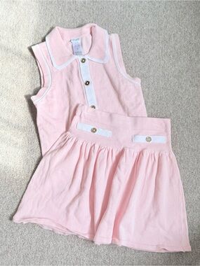 Draper James Pink Knit Skirt with White Trim